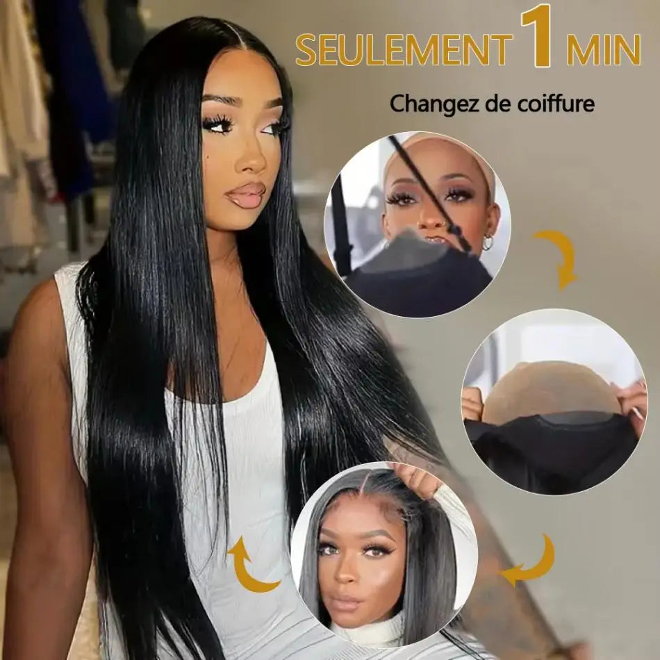Glueless Bone Straight HD Lace Front Wig – Transparent Lace (4x4 / 5x5 / 13x4 / 13x6) Brazilian Remy Human Hair