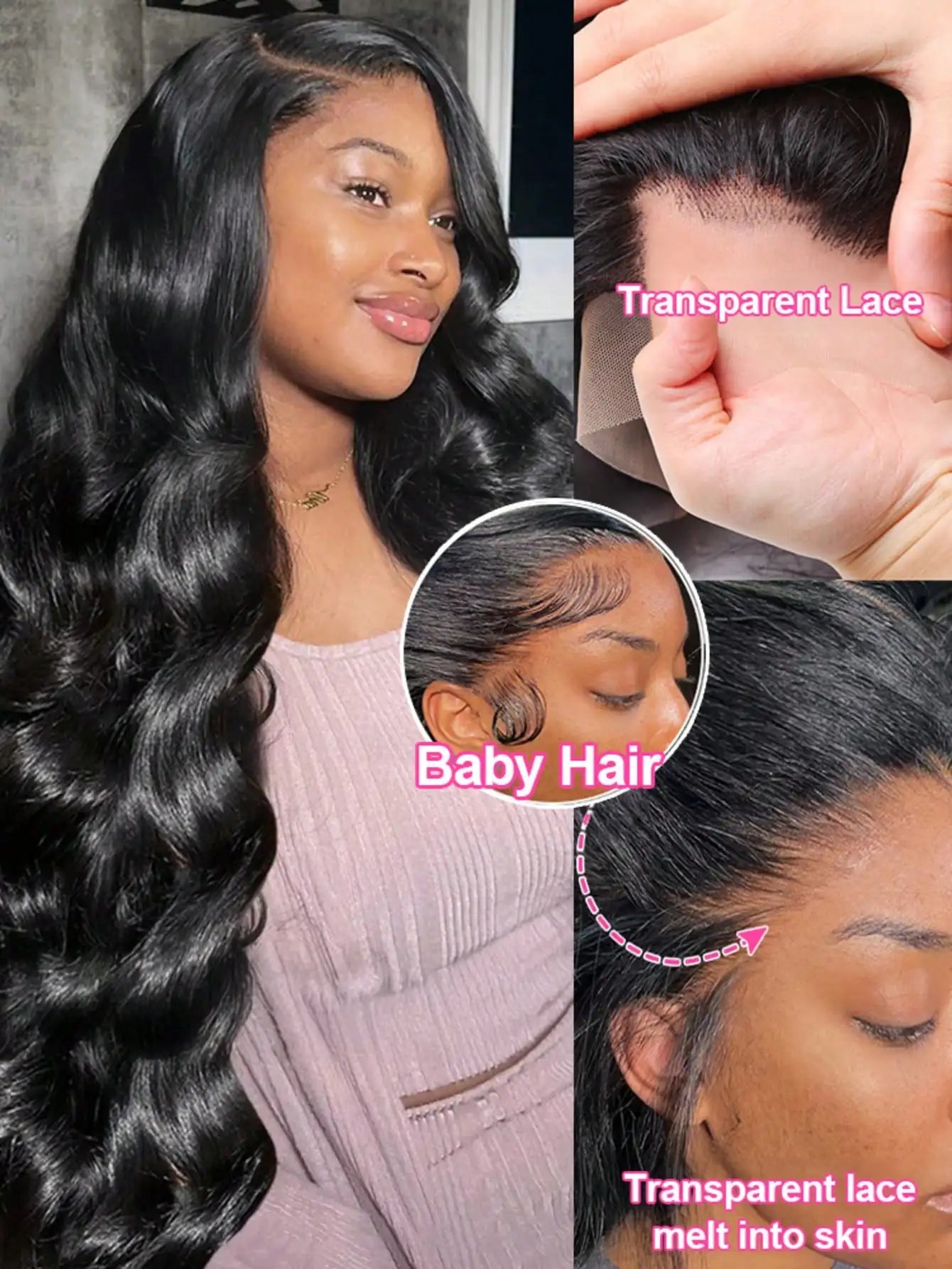 200 Density Brazilian Remy Body Wave Lace Front Wig | Transparent Swiss Lace (13x6 / 13x4)