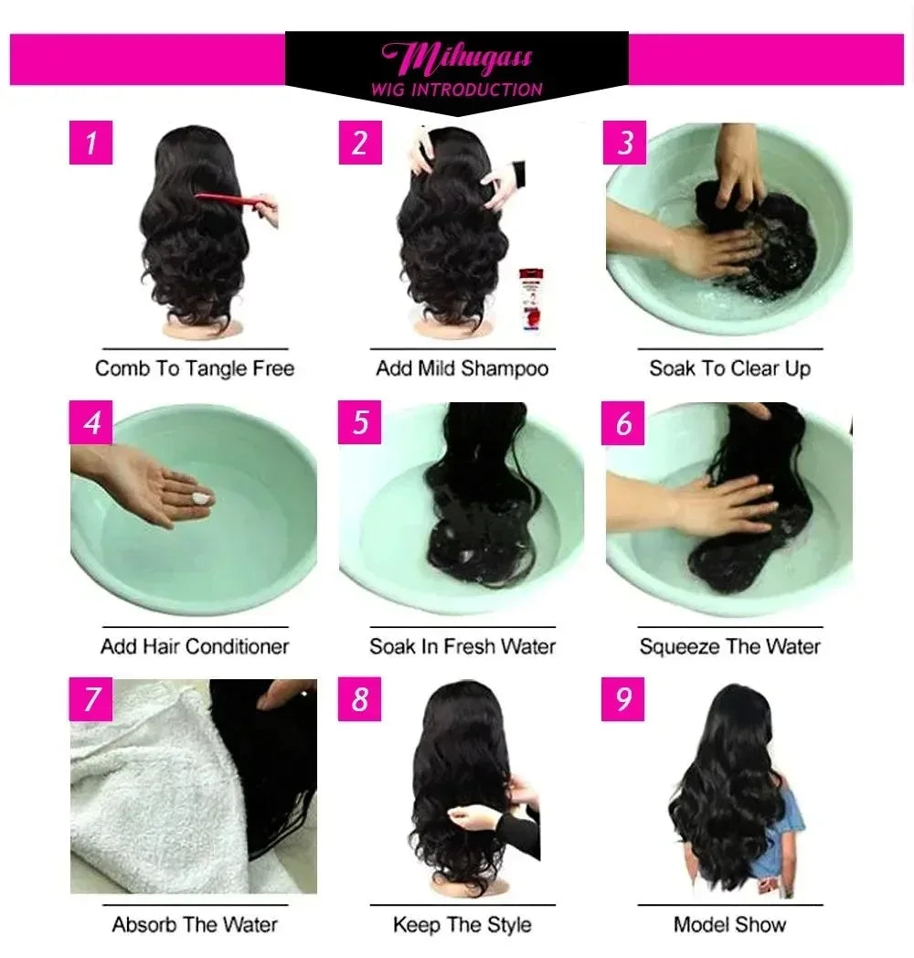 200% Density 13x4 / 13x6 HD Transparent Lace Brazilian Straight Human Hair Wig