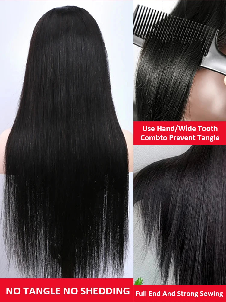 Bone Straight HD Lace Frontal Human Hair Wig 13x6 / 13x4 (30–40 Inch)