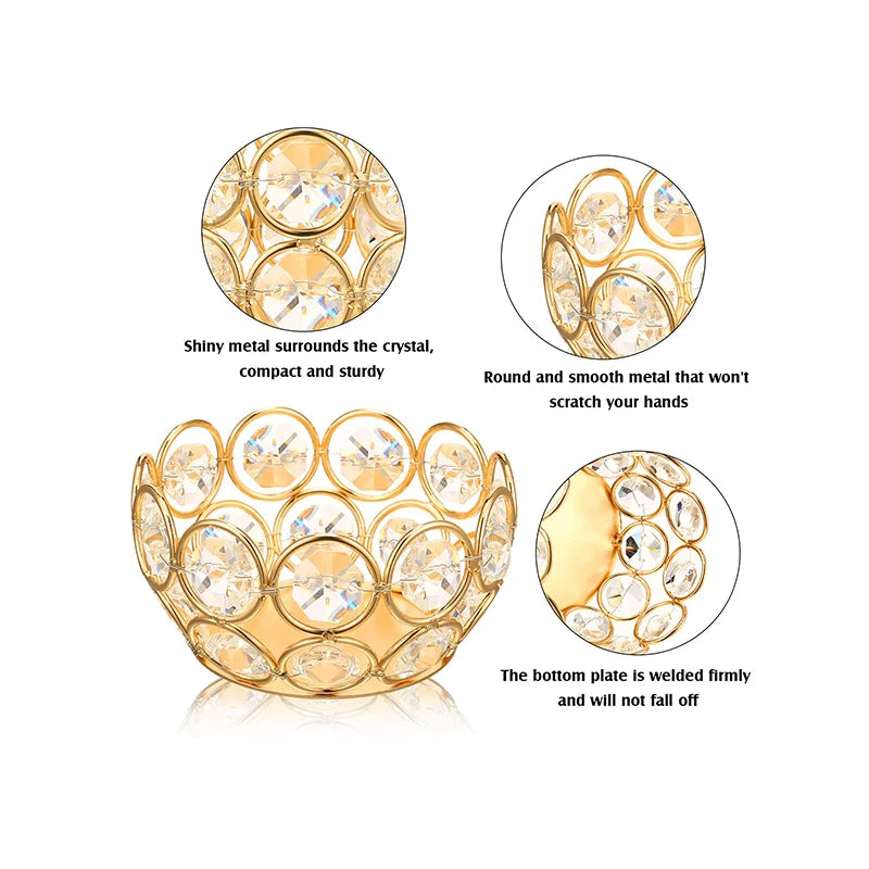 20PCS Crystal Bowl Tea Light Candle Holders – Elegant Wedding, Party & Holiday Table Decorations