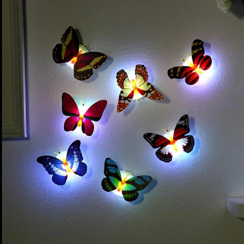 Ranpo Butterfly LED Wall Light – Colorful Glowing Stickable DIY Decoration Lamp for Bedroom, Living Room & Holidays