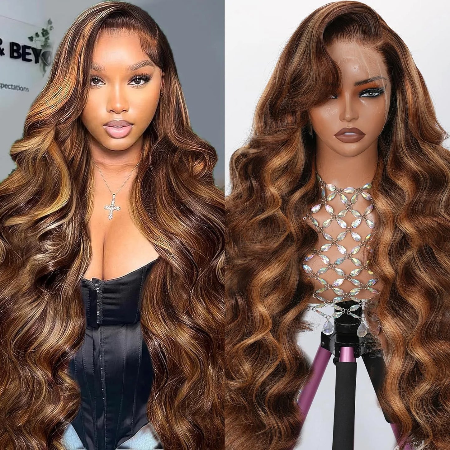 P427 Highlight Body Wave HD Lace Wig | 13x6 Human Hair Lace Front