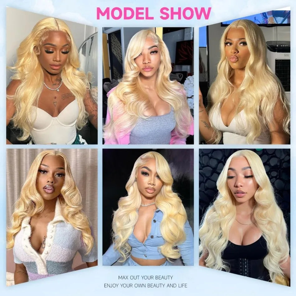 613 Blonde 13x6 HD Lace Frontal Body Wave Human Hair Wig – 40 Inch, 230% Density