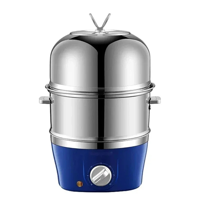 Electric Double-Layer Egg Cooker – Stainless Steel Egg Boiler Steamer