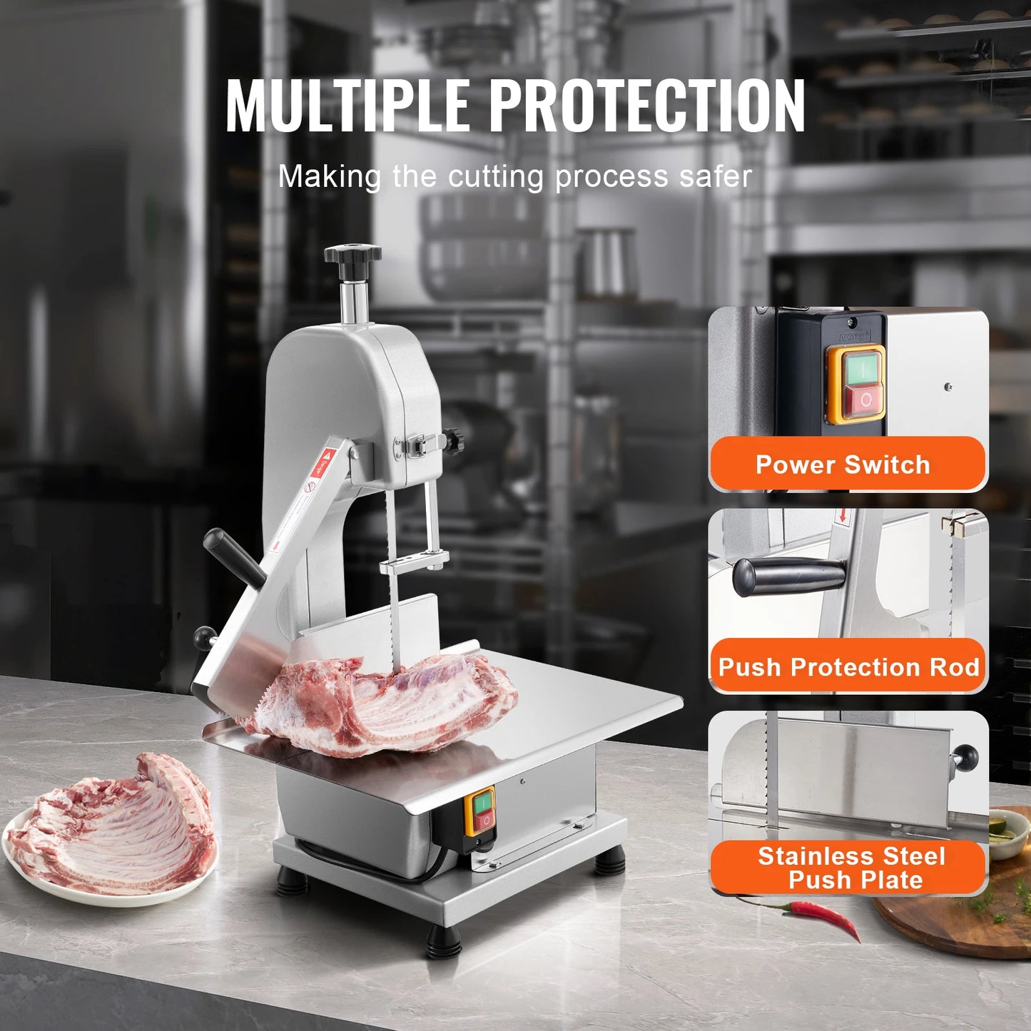 SucceBuy Commercial Meat Bandsaw 1800W – Stainless Steel Bone & Fish Cutter