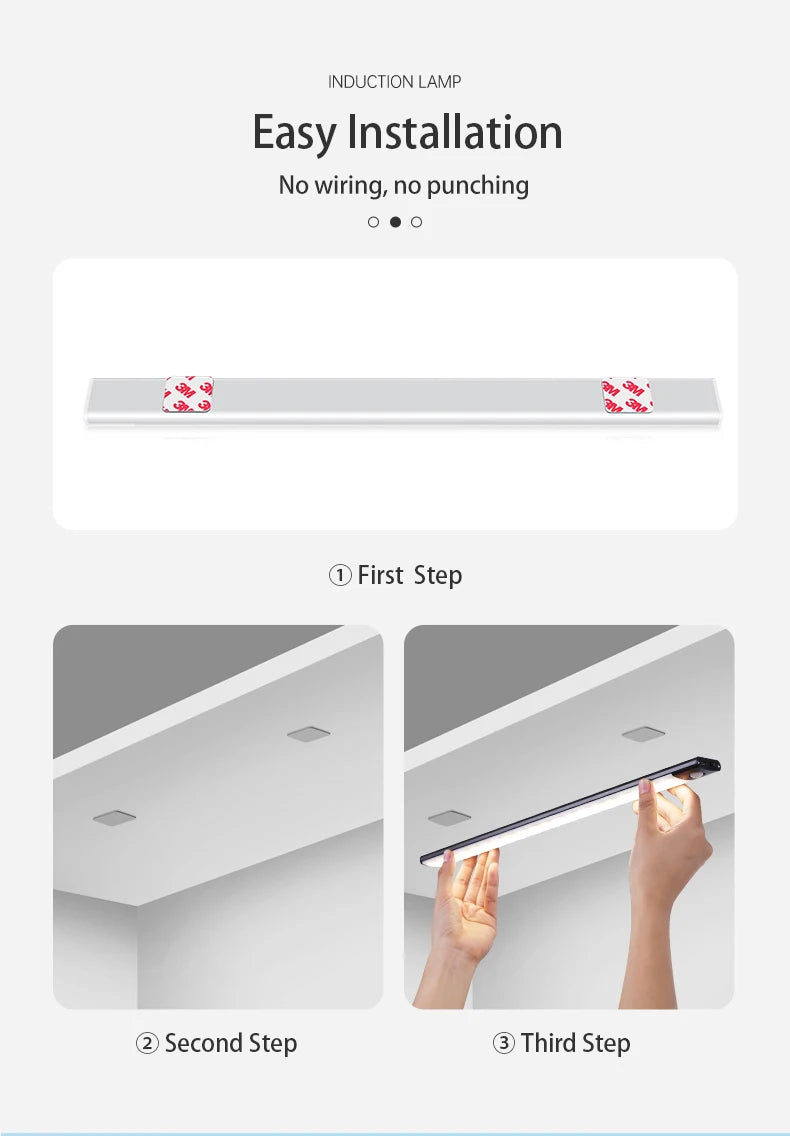 Wireless Motion Sensor LED Light – USB Rechargeable Night Lamp for Closet, Cabinet & Kitchen