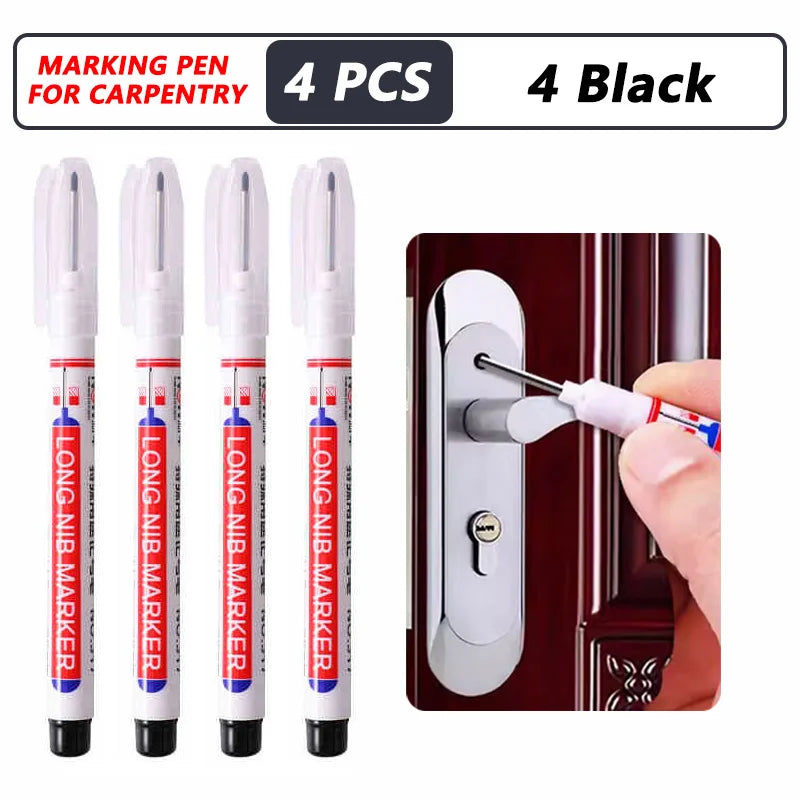 Professional Deep Hole Long Nib Marker Pen for Wood, Metal & Tile — Waterproof Carpenter Tool (20mm Nib)
