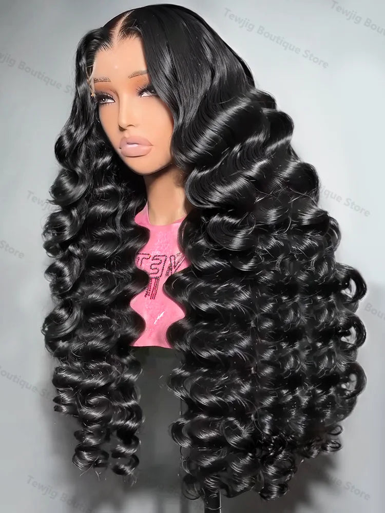 HD 13x6 Lace Front Loose Deep Wave Human Hair Wig – Glueless, 200% Density, 40"