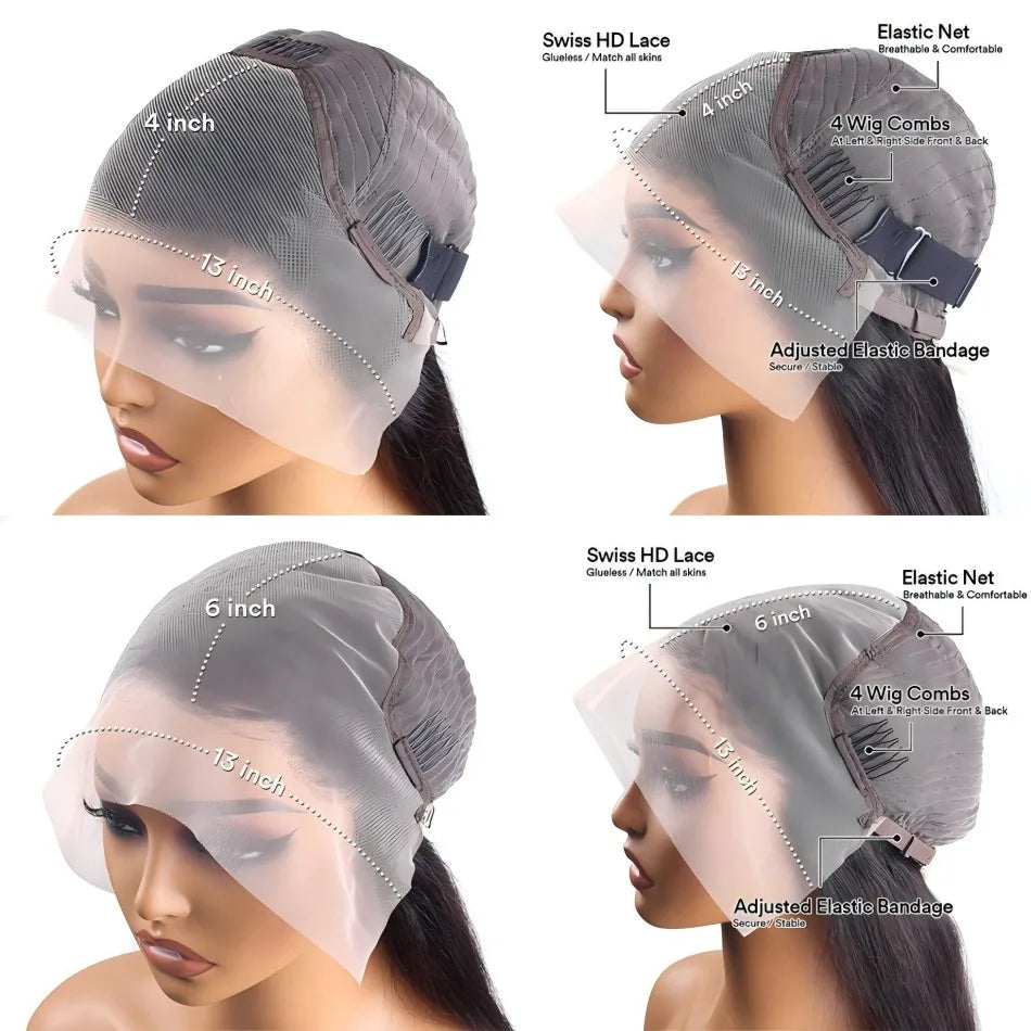 Afybea Ginger 350 Straight HD Lace Front Wig (13x6/13x4) – 36 Inch, 220% Density, Pre-Plucked Brazilian Remy Human Hair