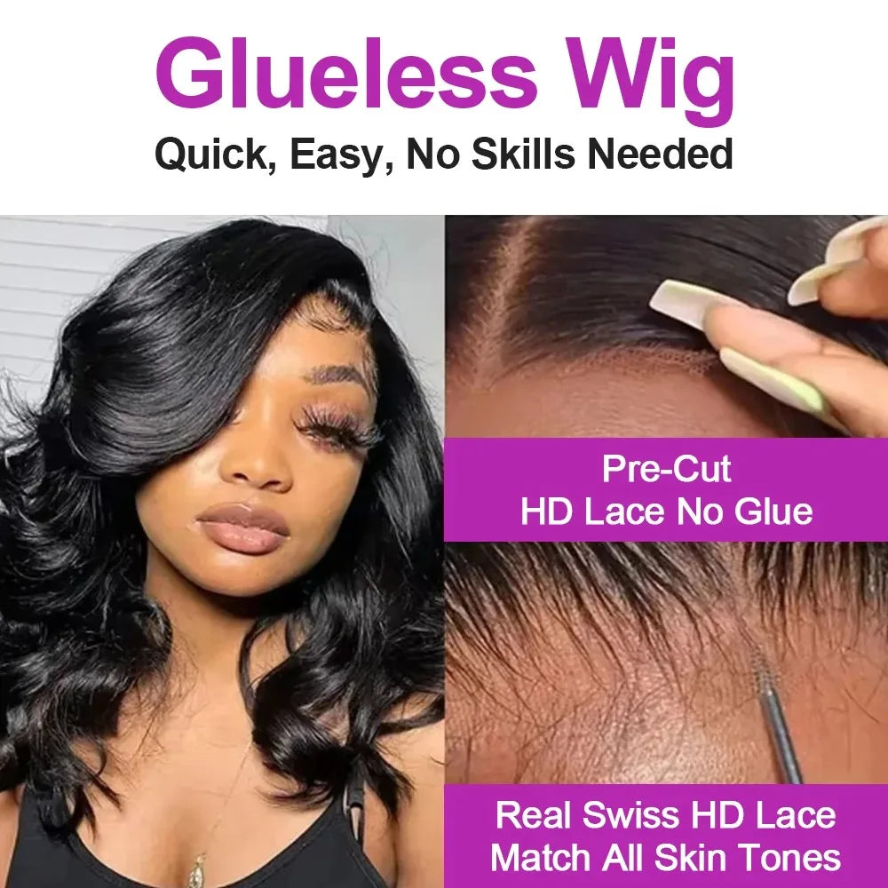 Body Wave Short Bob HD Glueless Lace Front Human Hair Wig – 4x4 / 5x5 / 13x4 Options