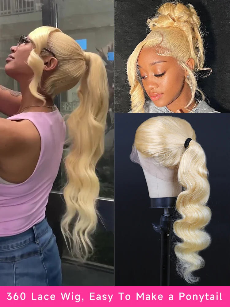 #613 HD Lace Front Wig | 13x4 / 13x6 / 360 Lace | Honey Blonde Brazilian Body Wave Human Hair Wig