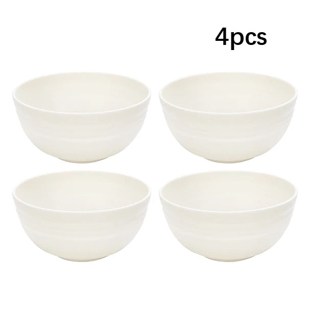 White Plastic Tableware Set – 4/16pcs Plates, Bowls & Cups for Home & Outdoor Dining