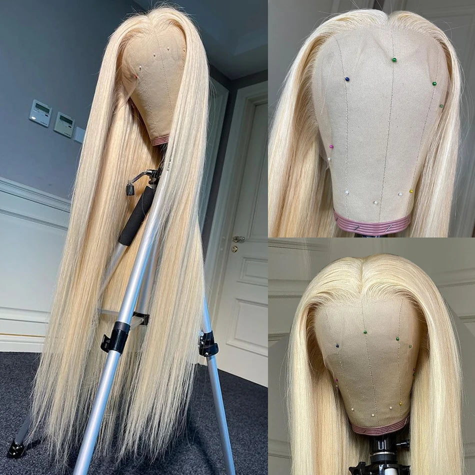613 Blonde 13×6 HD Transparent Lace Frontal Human Hair Wig – Premium Straight Brazilian Remy