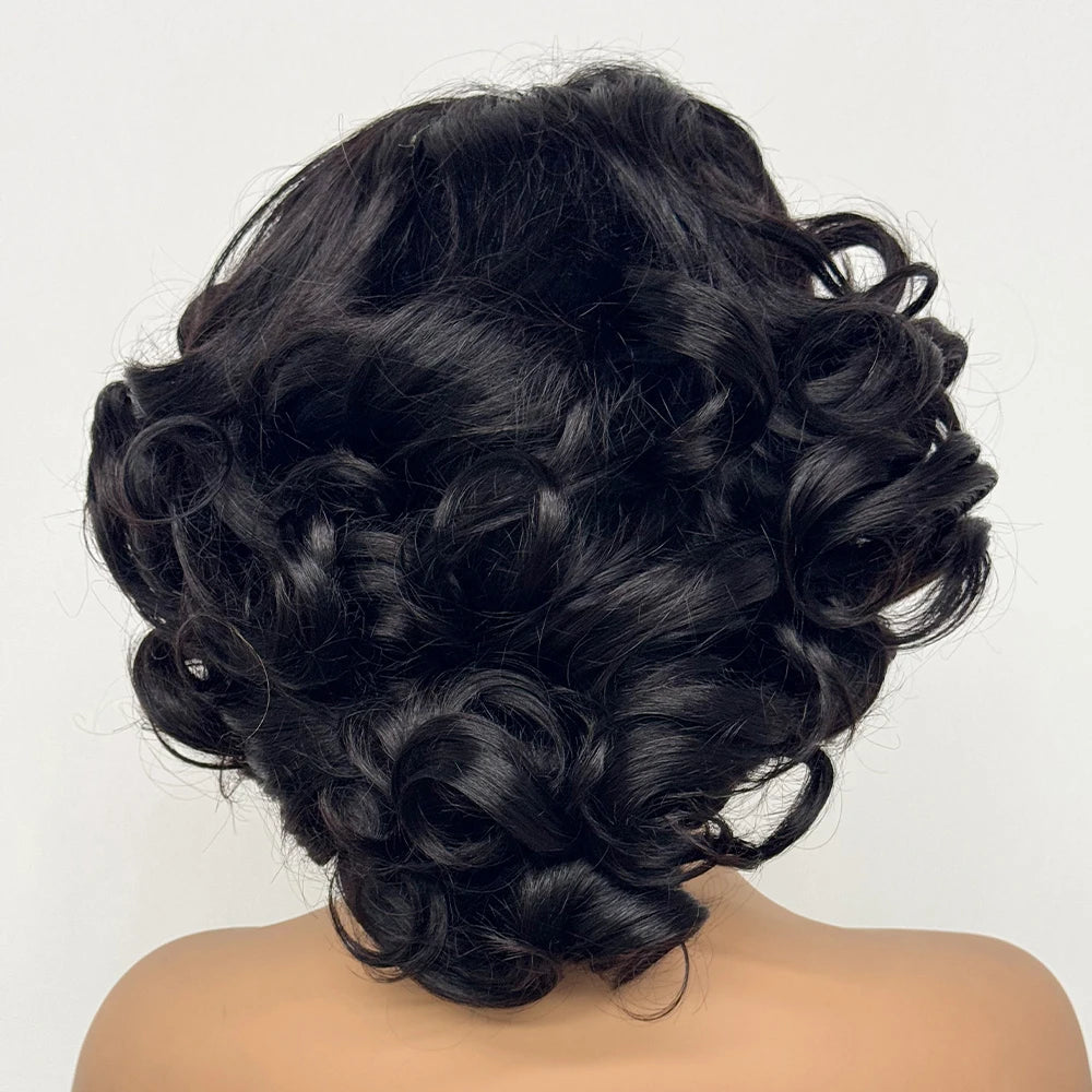 250% Density 5x5 Lace Closure Short Loose Bouncy Wig – 100% Virgin Vietnamese Human Hair (4–16 inch)