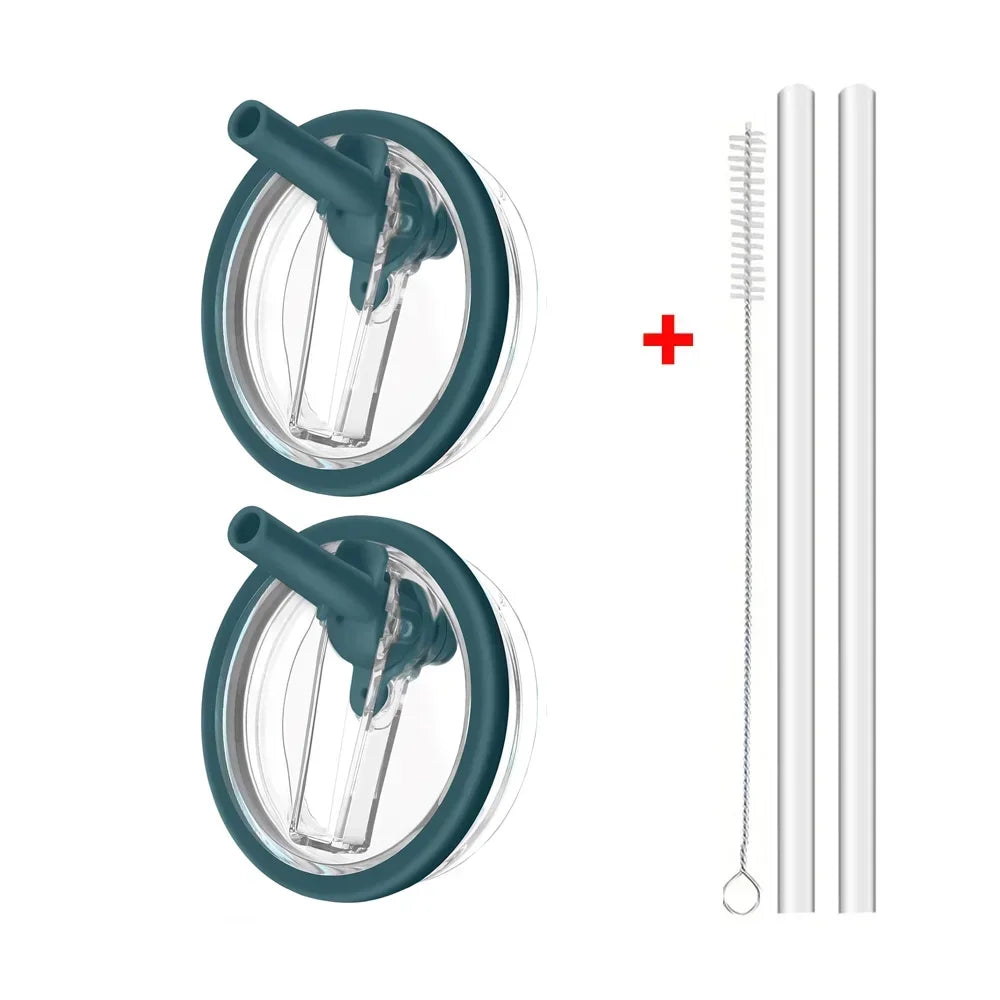 40oz Flip Straw Leak-Proof Lid – Replacement Tumbler Cover Compatible with Stanley Cup