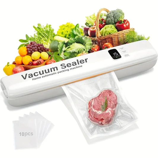 3-in-1 Automatic Vacuum Sealer | Food Saver with LED Display & Bags