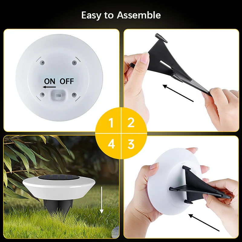 Solar Ground Lights 14LED | Waterproof Outdoor Pathway & Garden Landscape Lights – 1/4 Pack