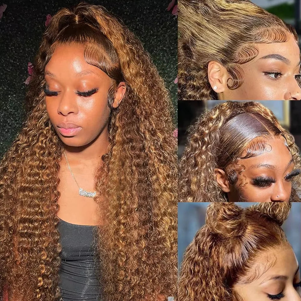 P4/27 Highlight Ombre Deep Wave HD Lace Front Wig – 13x4 Glueless, Vietnamese Remy Human Hair (150%/180%)