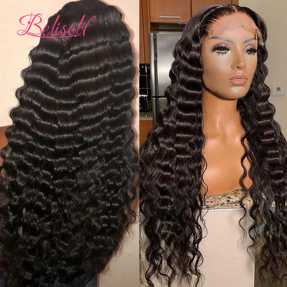 13×6 Loose Deep Wave Wig HD Lace Frontal Wigs Pre Plucked Glueless 13X6 HD Lace Human Hair Wigs Deep Wave 5x5 Closure Wig