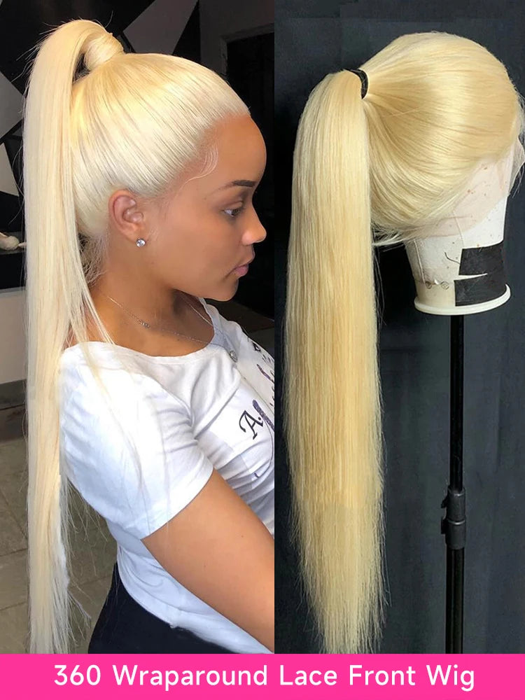 HD Transparent 613 Blonde 13x4 / 13x6 / 360 Lace Front Human Hair Wig – Bone Straight, Pre-Plucked, High Density