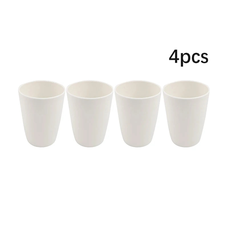 White Plastic Tableware Set – 4/16pcs Plates, Bowls & Cups for Home & Outdoor Dining
