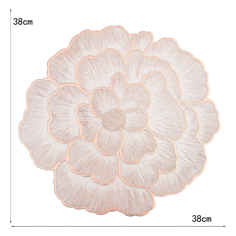 PVC Floral Placemat – Elegant Heat-Resistant Table Mat for Dining & Home Decor