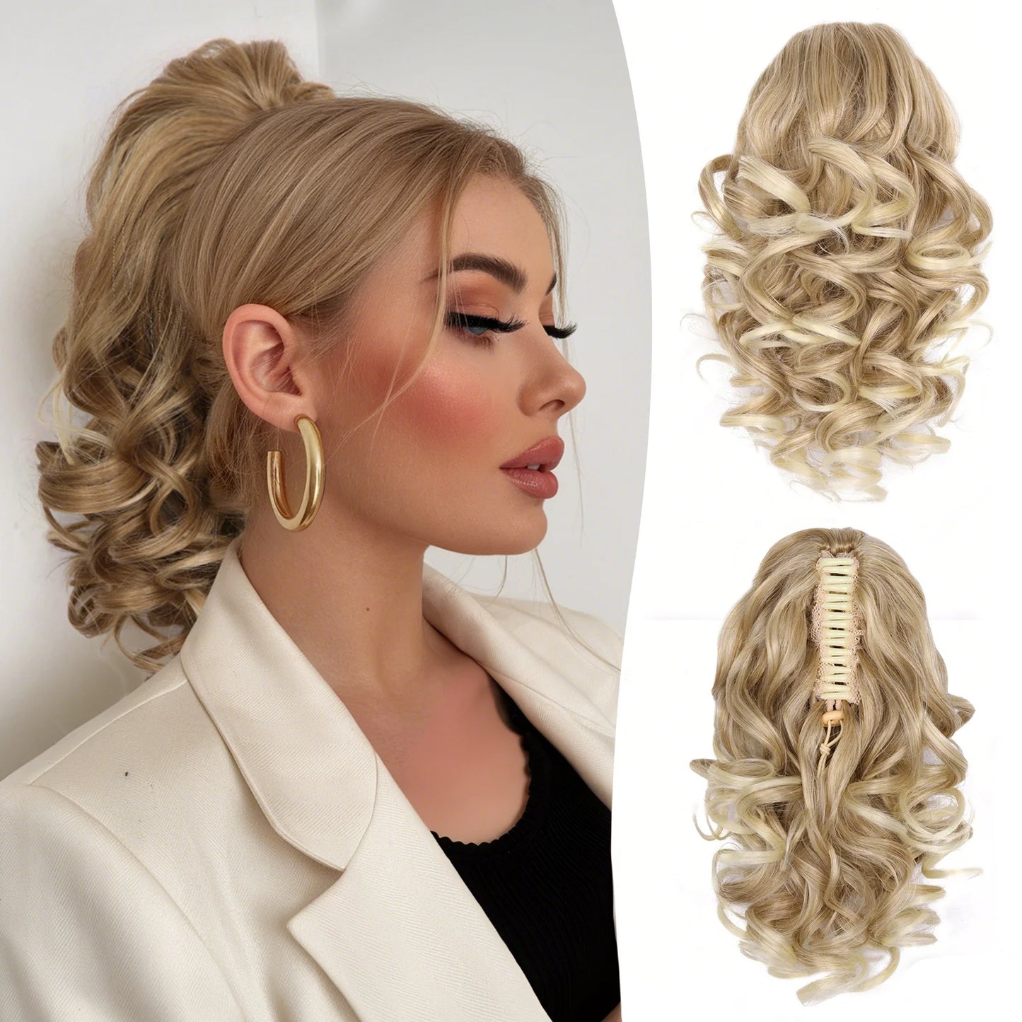 Curly Claw Ponytail Hair Extension | Synthetic Clip-On Hairpiece | 12 Inch | 100g | Multiple Colors