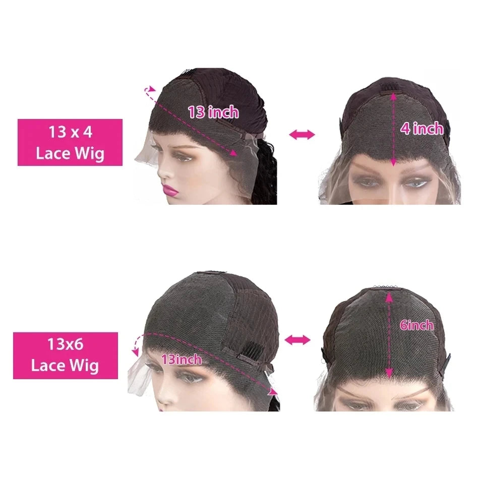 200 Density Natural Deep Wave HD Lace Front Human Hair Wig | 13x6 / 13x4 Transparent Lace (40–46 Inch)