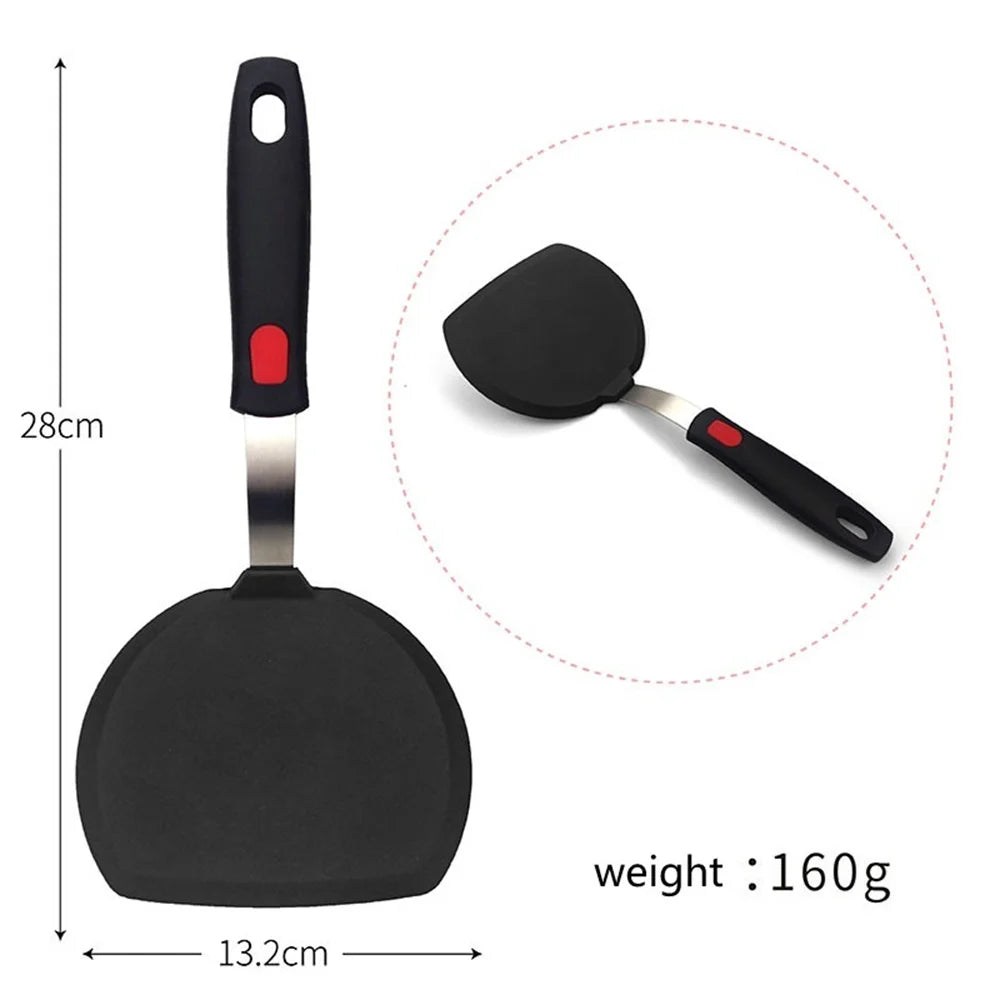 High-Temperature Silicone Spatula – Non-Stick Frying Turner with Spring Steel Core