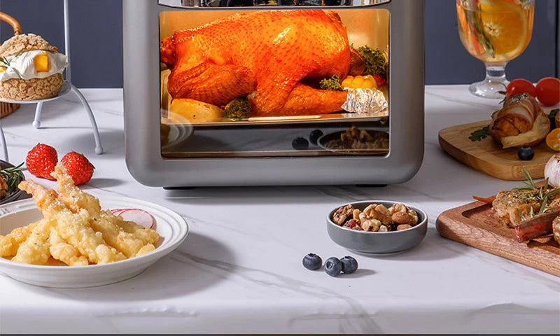 Smart 10L Oil-Free Air Fryer Oven with 360° Hot Air Convection — Large Capacity Electric Cooker for Healthy Home Cooking