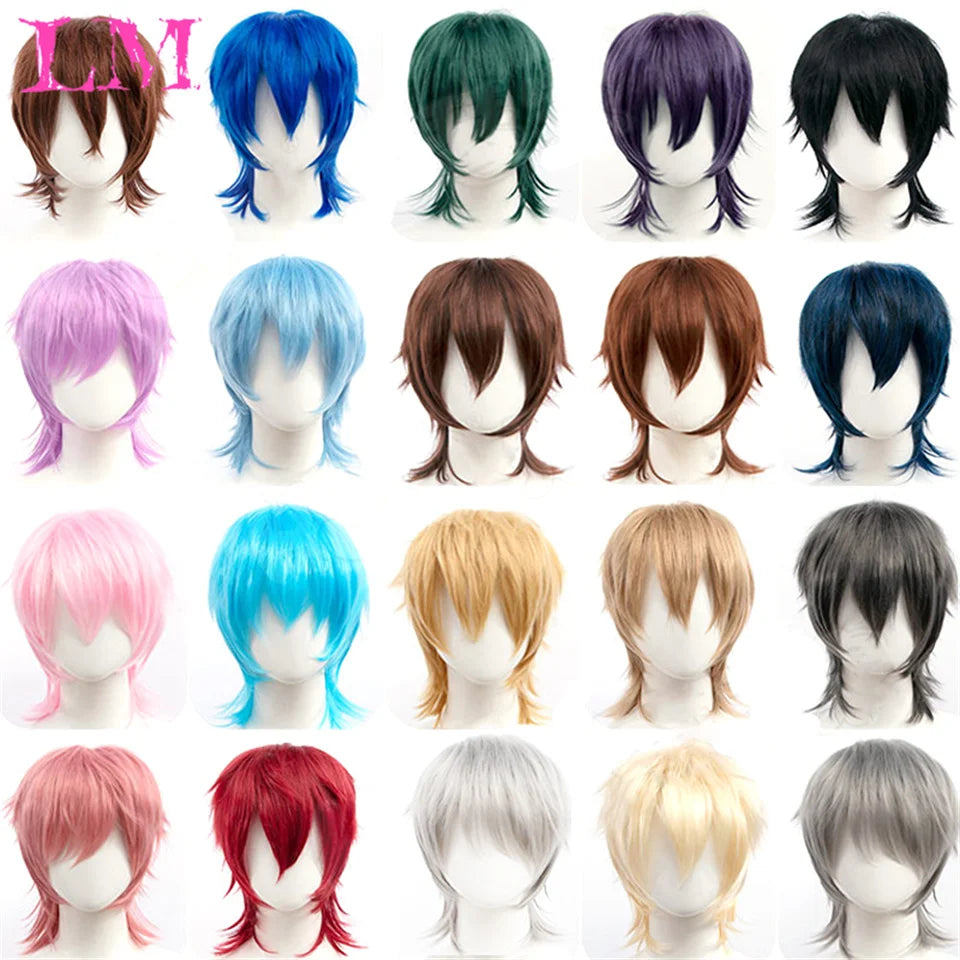 Wolf Cut Synthetic Wig with Bangs – Choppy Layered Style for Men & Women