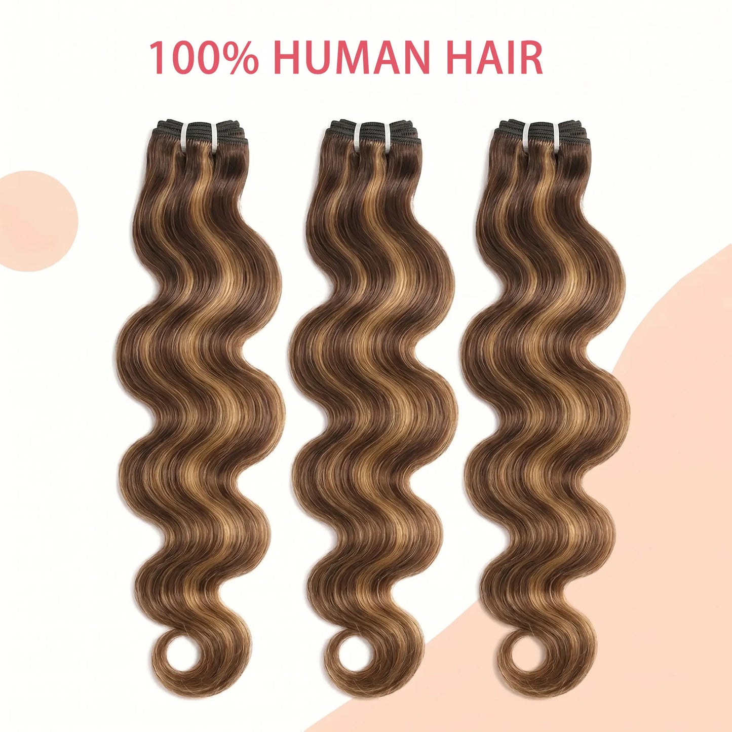 Highlight Ombre Body Wave Hair Bundles | 100% Brazilian Remy Human Hair | #613 & 4/27 | 16-34 Inch