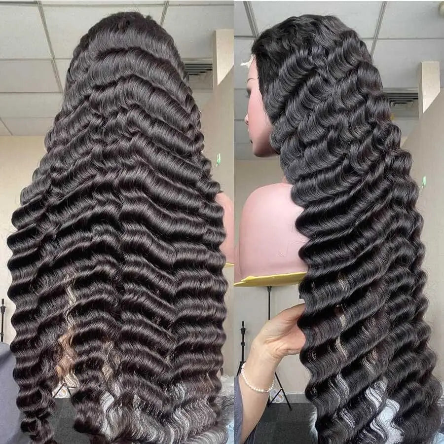 HD 13x6 Lace Front Loose Deep Wave Human Hair Wig – Glueless, 200% Density, 40"