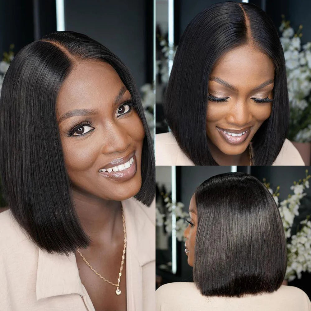 Glueless HD Bob Lace Front Wig (13x4) | 100% Remy Brazilian Human Hair | Pre-Plucked Transparent Lace