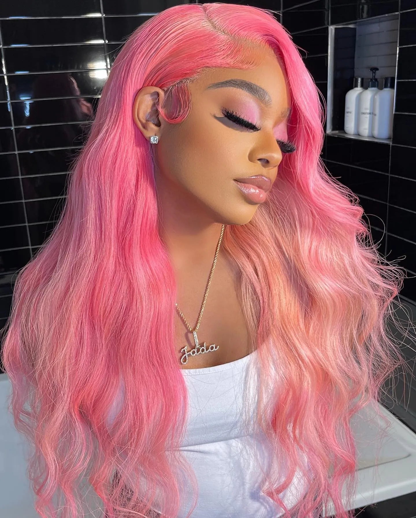 40” Rose Red Body Wave HD Lace Front Wig – 13x6 Transparent Brazilian Human Hair