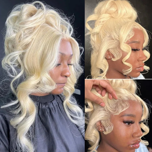 613 Blonde Body Wave Lace Frontal Wig – 13x4 / 13x6 / 360 HD Lace, 200/250/300 Density