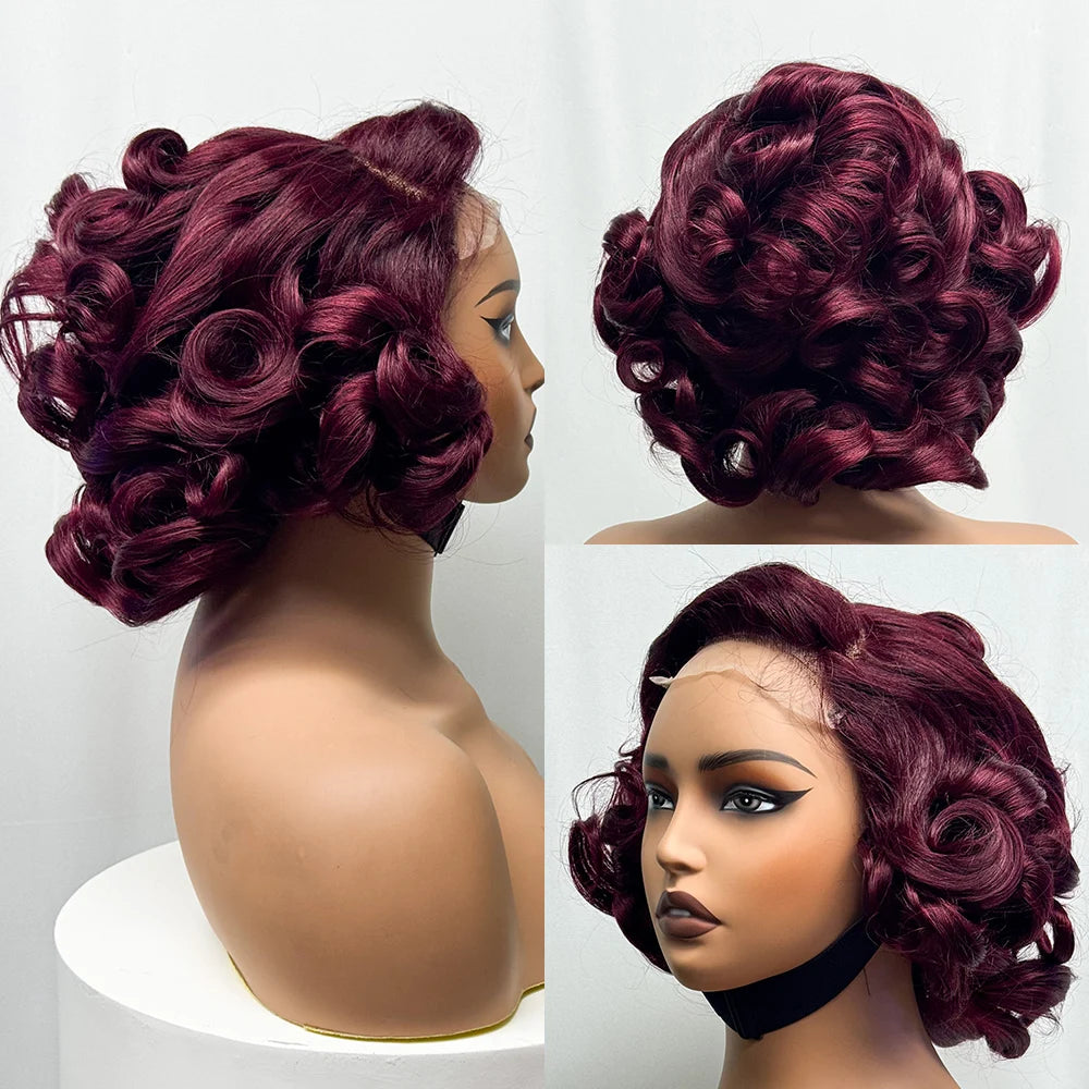250% Density 5x5 Lace Closure Short Loose Bouncy Wig – 100% Virgin Vietnamese Human Hair (4–16 inch)