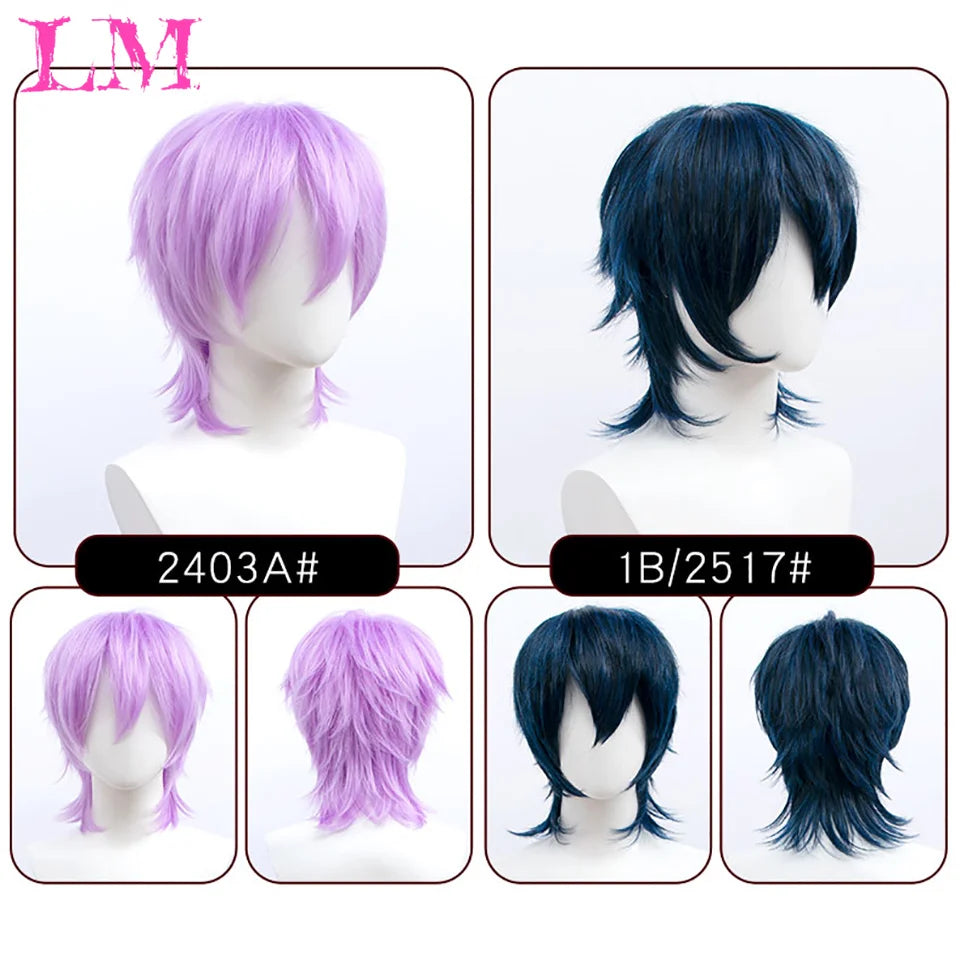 Wolf Cut Synthetic Wig with Bangs – Choppy Layered Style for Men & Women