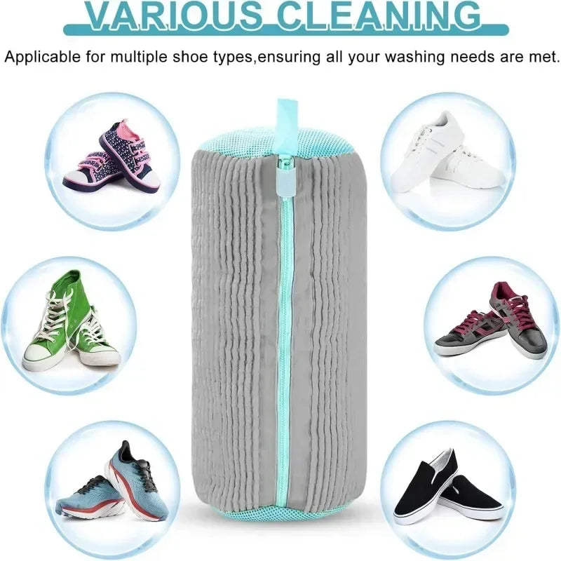 Machine Washable Shoe Washing & Drying Bag – Durable Cotton Laundry Protector with Adjustable Strap