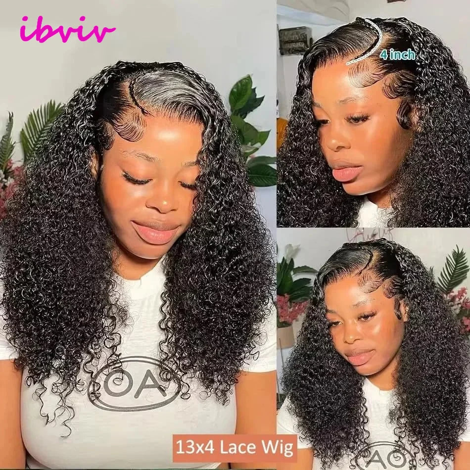 Kinky Curly 13x4 Lace Front Wig 250% Density – Vietnamese Raw Human Hair, Natural Wet & Wavy Look