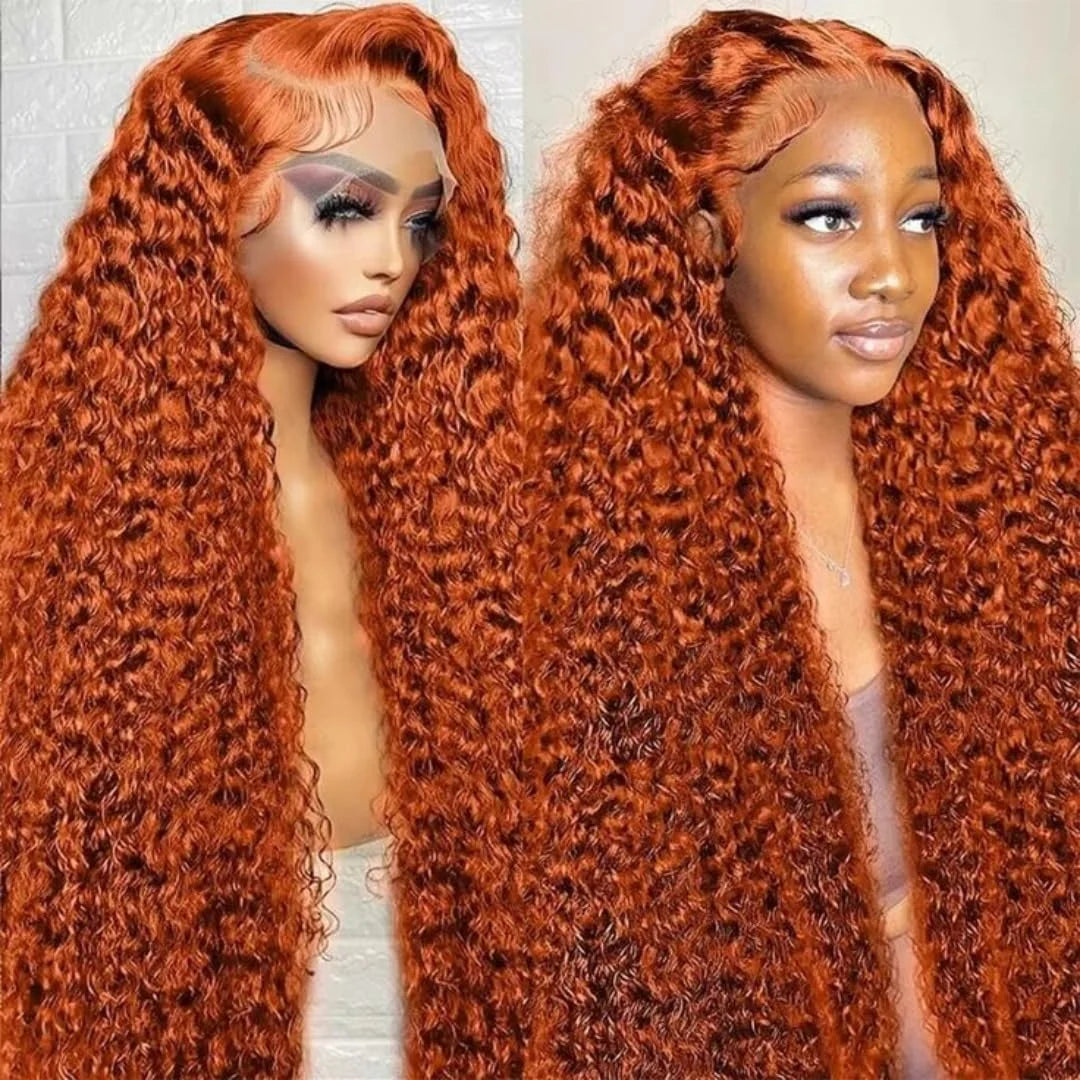 Ginger Deep Wave 13x4 HD Lace Front Wig – 250% Density Long Human Hair Wig (30 inch)