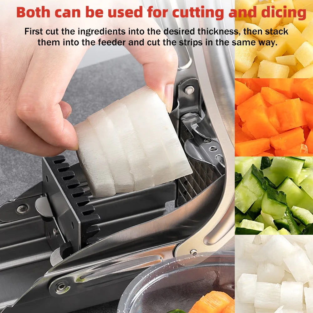 Cutting Potato Chipper Stainless Steel Manual Cut with 36/64Holes Blades Fast Cutting Manual Tool Cut Cucumber Fruits Vegetables