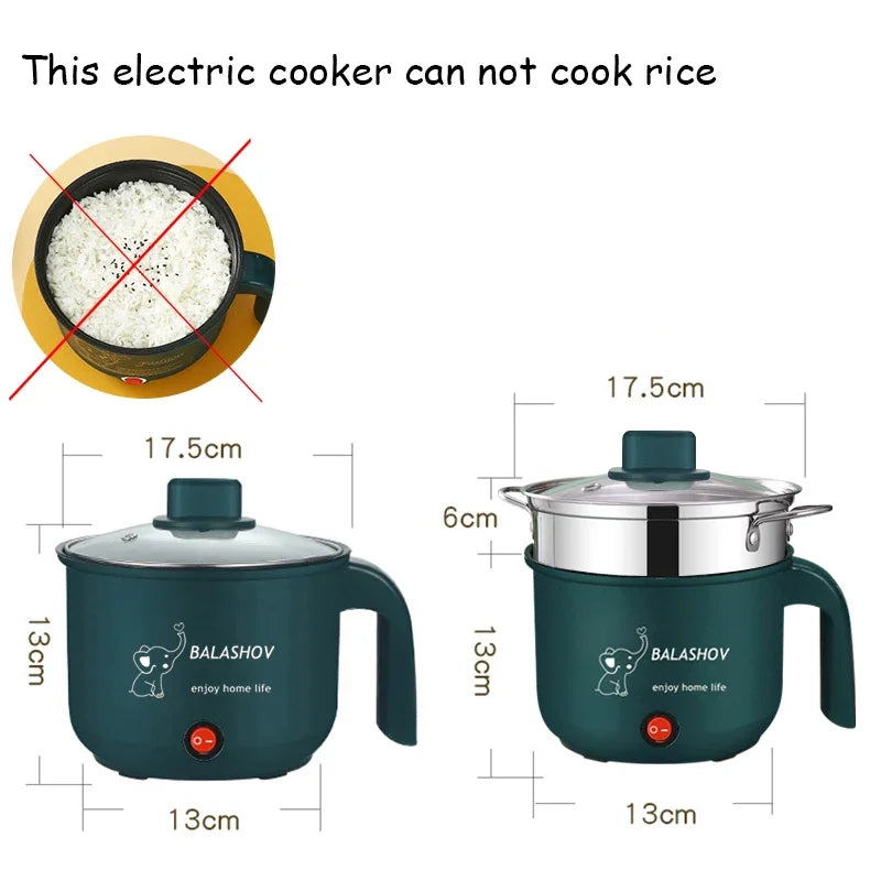 Mini Electric Cooker – Compact Non-stick Hot Pot for Cozy Home & Dorm Meals (110/220V)