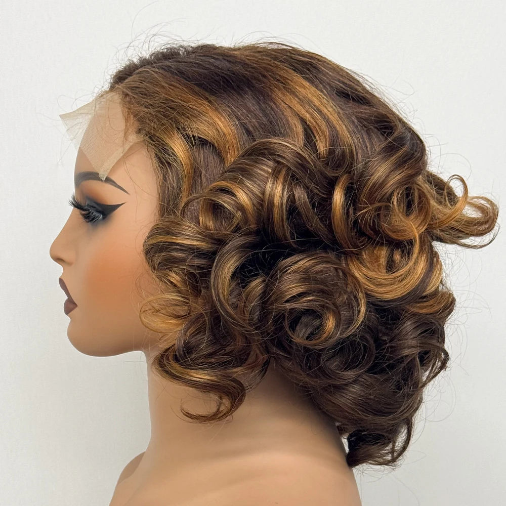 250% Density 5x5 Lace Closure Short Loose Bouncy Wig – 100% Virgin Vietnamese Human Hair (4–16 inch)