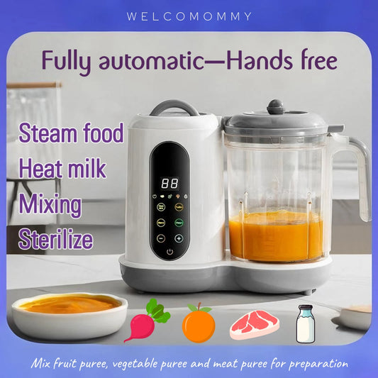 Automatic Baby Food Maker – 6-in-1 Steamer, Blender, Puree & Milk Warmer with Temperature Display