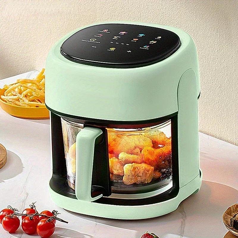 Smart 4.5L Oil-Free Air Fryer with Visible Window — 360° Rapid Baking Convection Oven for Healthy Cooking