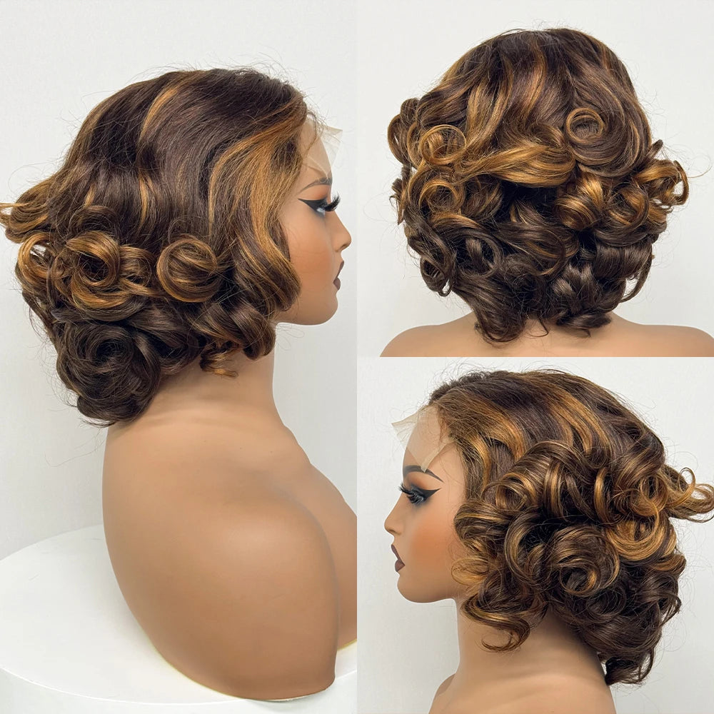 250% Density 5x5 Lace Closure Short Loose Bouncy Wig – 100% Virgin Vietnamese Human Hair (4–16 inch)