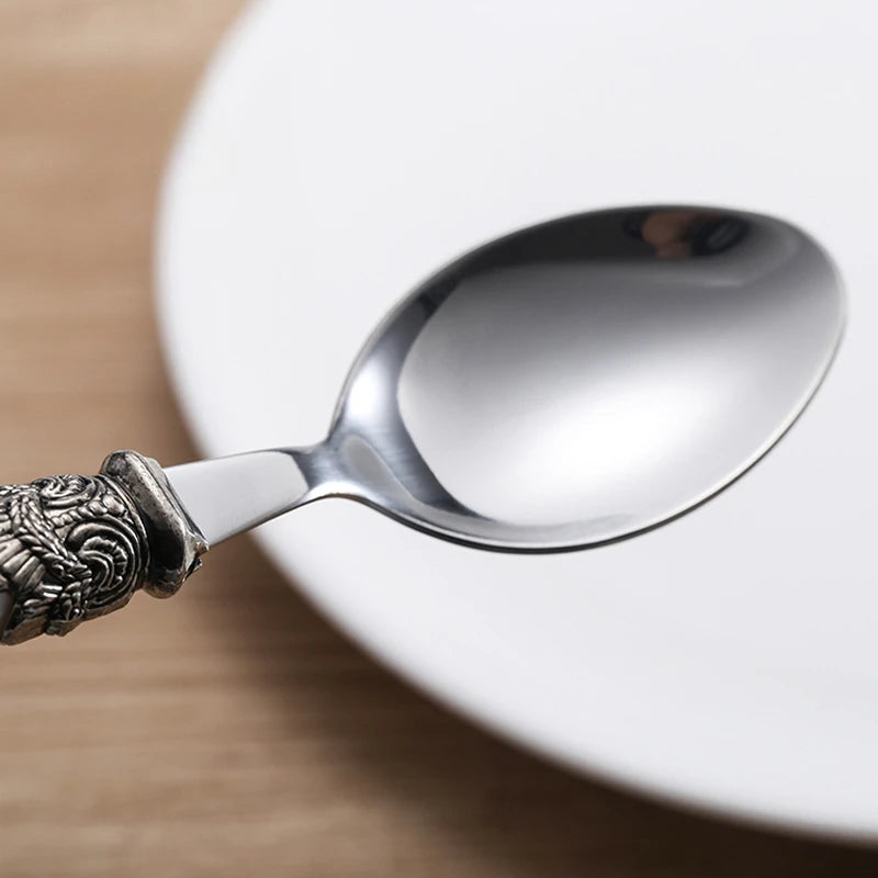 2025 Stainless Steel Flatware Set – Modern Spoon, Fork & Knife Dinnerware for Wedding & Home