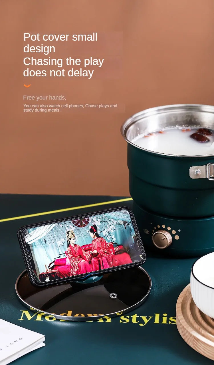 Smart Electric Hot Pot Cooker – Multi-Function Mini Steamer & Rice Cooker (EU Plug)